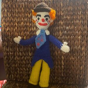 Colorful Crochet Clown Stuffed Toy